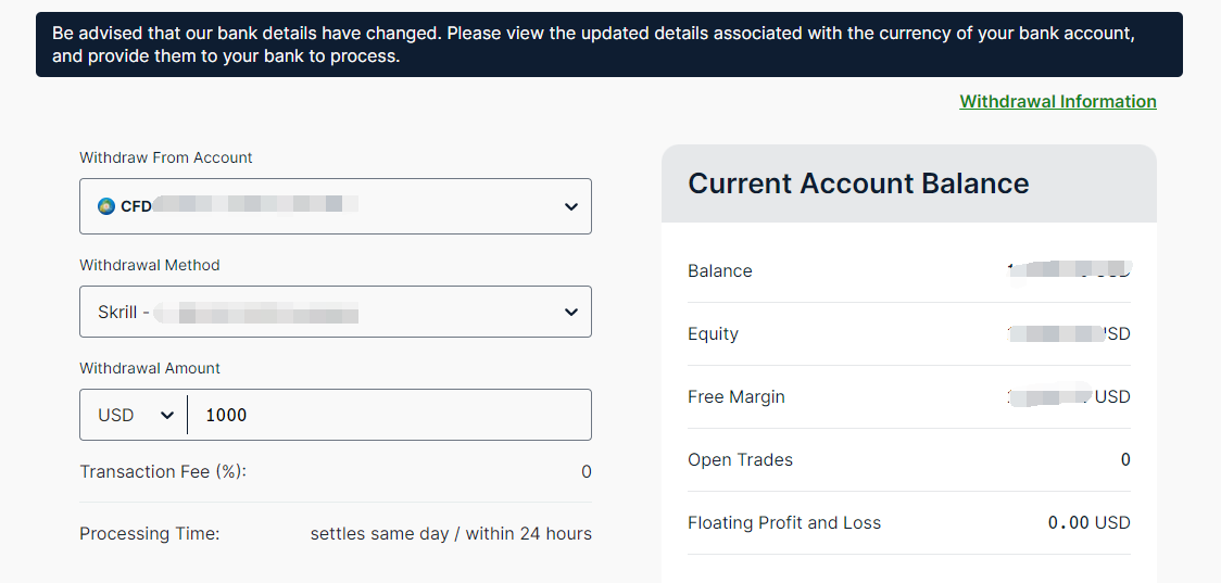 如何從 ThinkForex 賬戶中提取資金